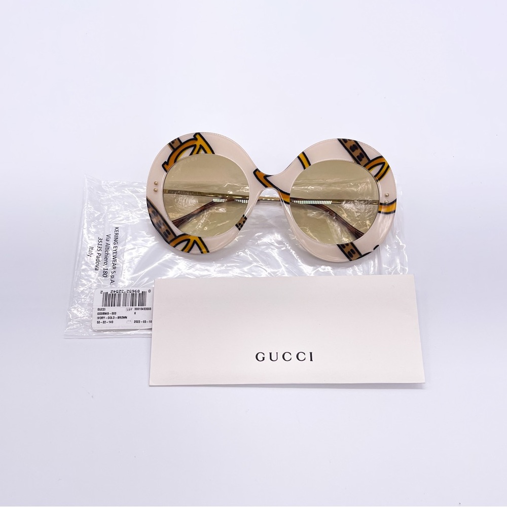 NEW GUCCI SUNGLASSES GG0894S 003 WOMEN GOLD GUCCI GG0894S - Picture 10 of 11